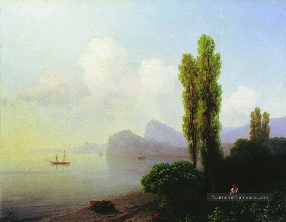 Ivan Aivazovsky vue de la baie sudak Paysage marin Peintures à l'huile
